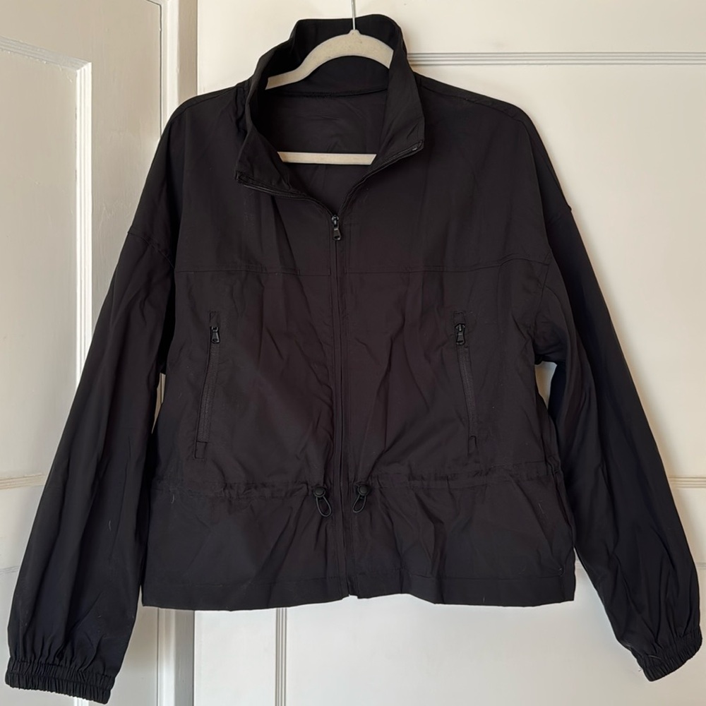 Cropped black anorak women’s jacket